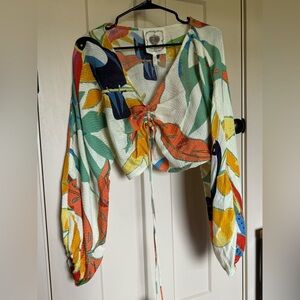 Floral beaches blouse, cover up.